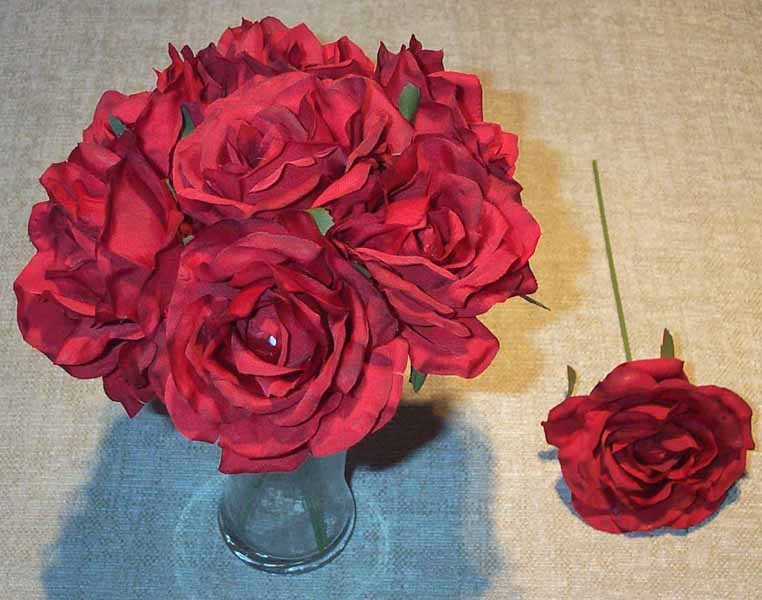 Burgundy Luxury Silk Open Rose Sample