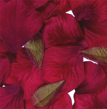 1000 Burgundy Silk Rose Petals