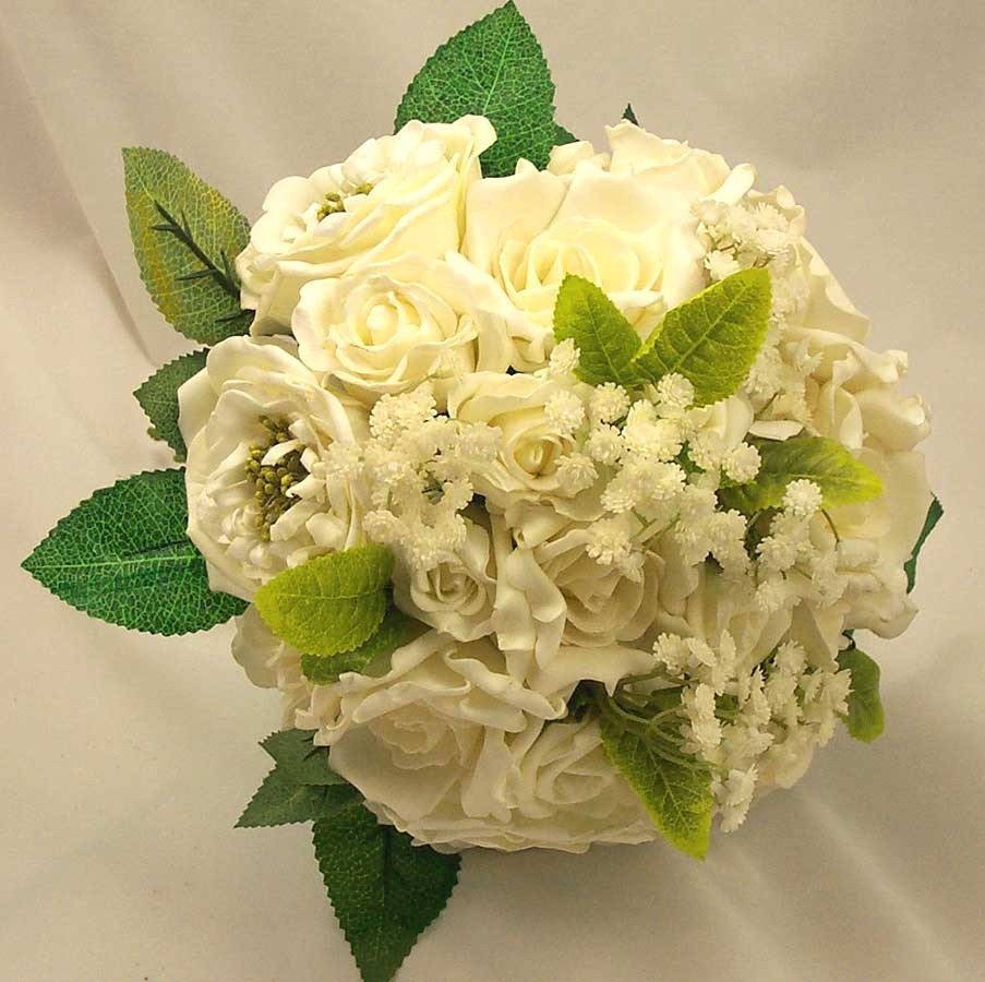 Ivory Mixed Rose & Rosebuds Posy Bouquet