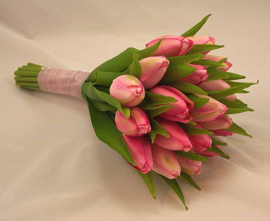 Pink Tulip Bridal Posy Bouquet