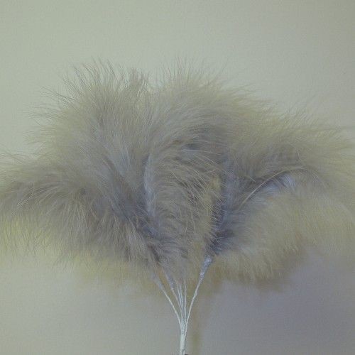 Silver Grey Fluff Feathers