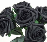 6 Luxury Black Medium Roses