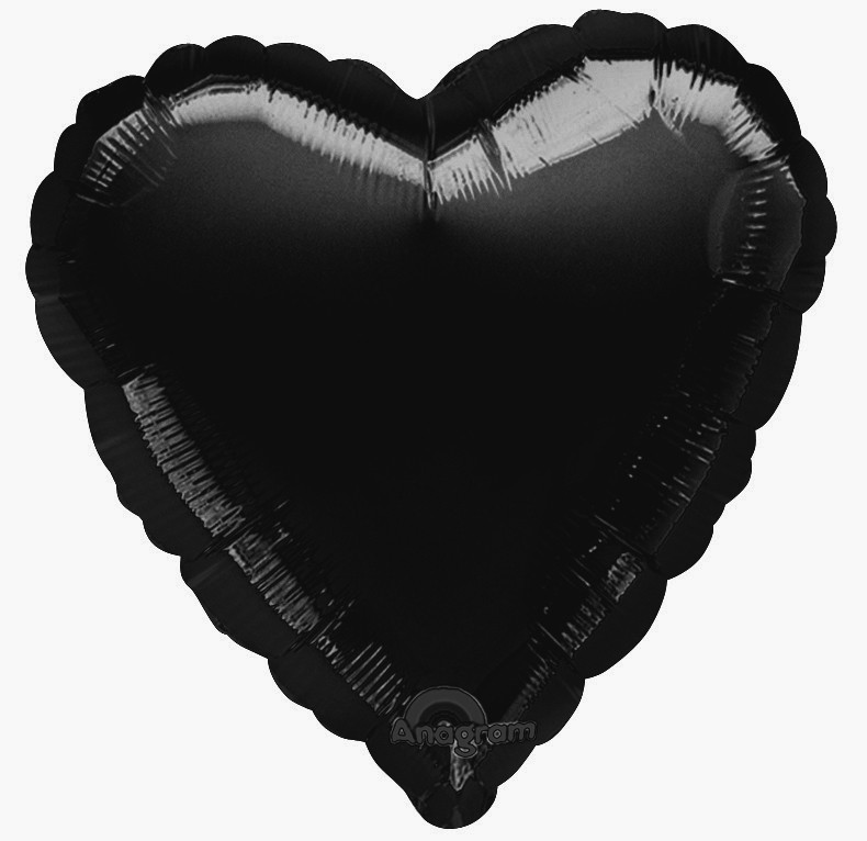 18'' Black Heart Foil Balloon