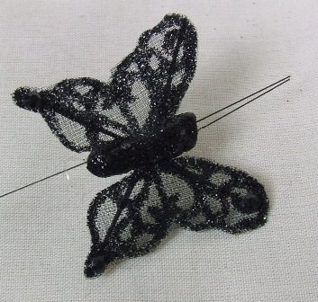 Black Sheer Organza Butterflies