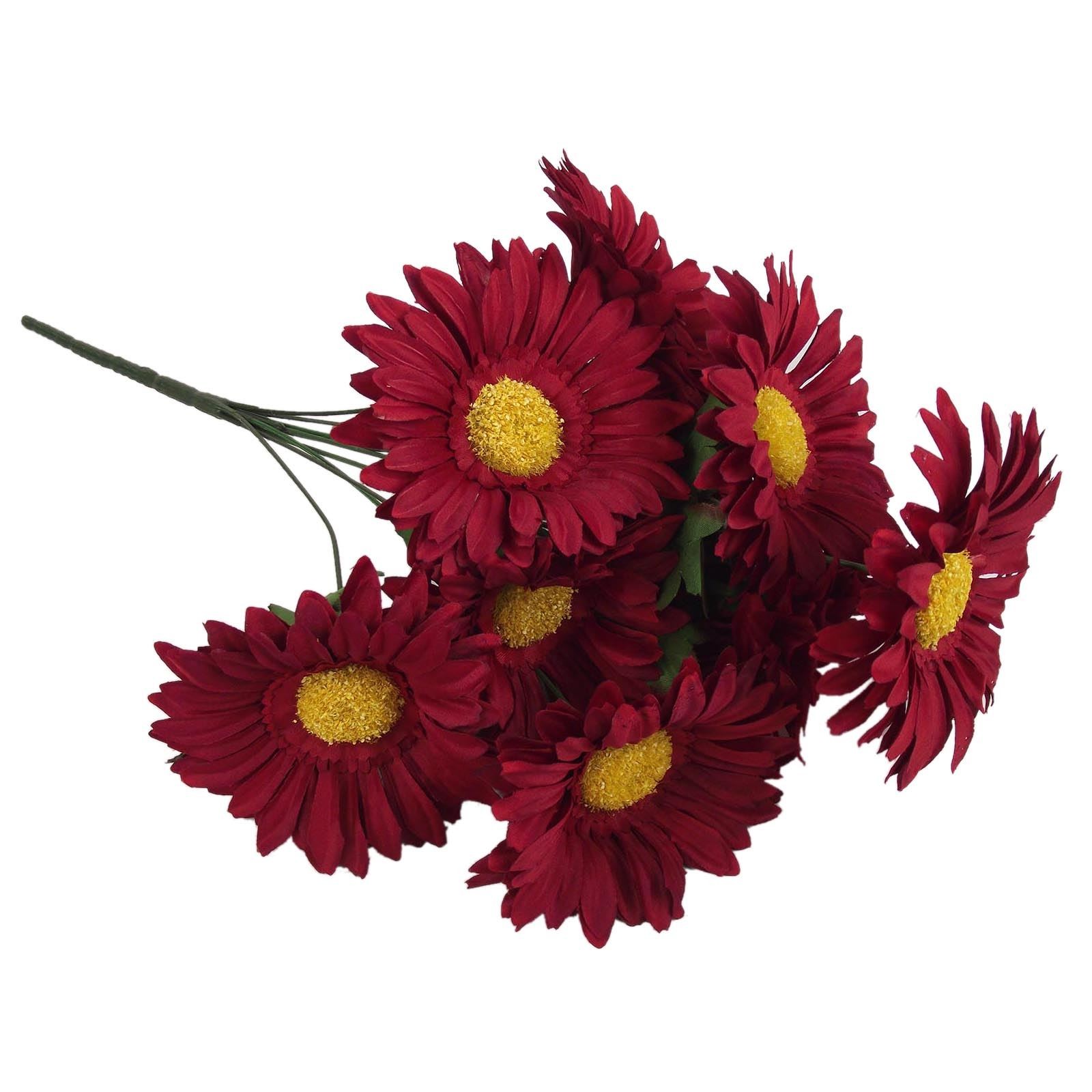 6 Silk Burgundy Gerbera