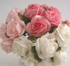 6 Luxury Pink Crimped Roses