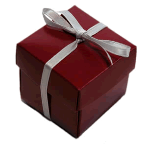 Burgundy Favour Box With Ribbon