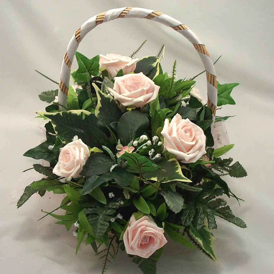 Light Pink Rose Flowergirl's Basket