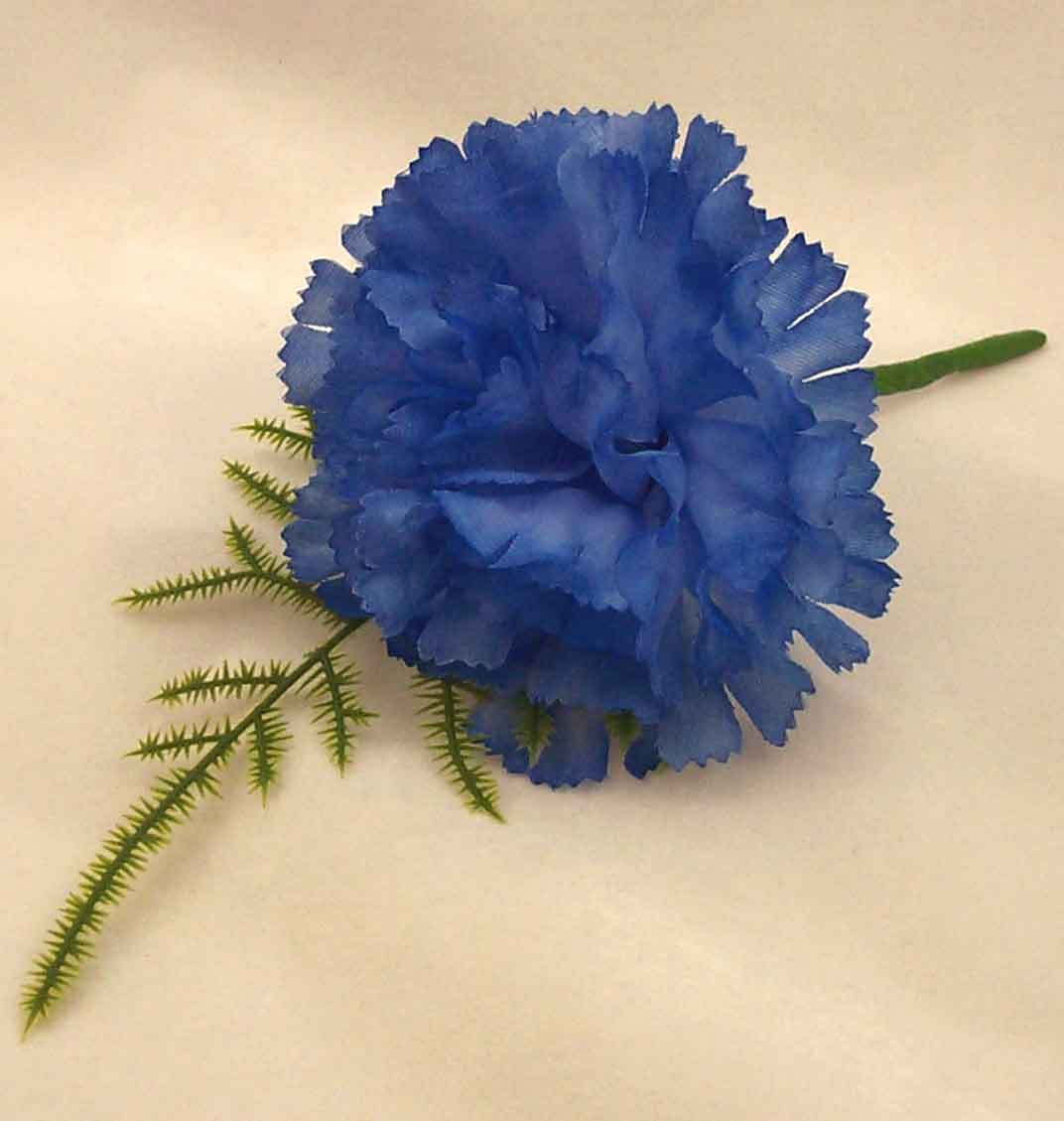 Blue Carnation Fern Buttonhole