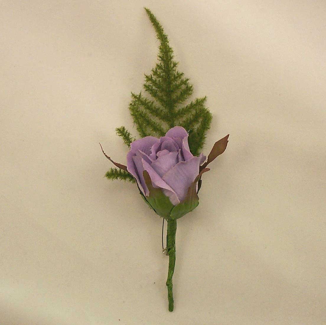 Guest Buttonholes - Lilac Carnation Fern Buttonhole - Silk Wedding Flowers