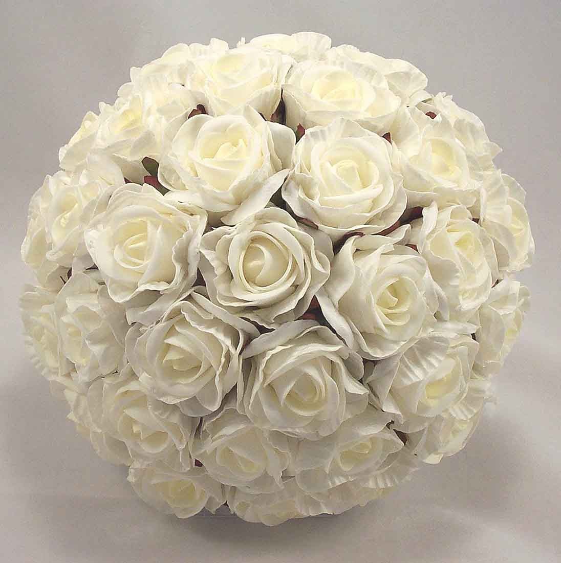 Crimped Ivory Rose Bridal Bouquet