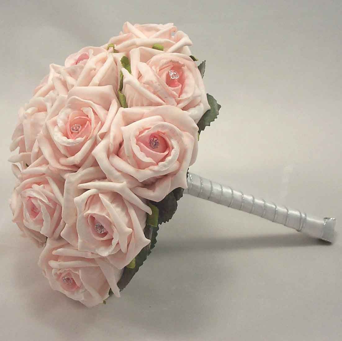 Pink Diamante Rose Bridesmaid's Bouquet