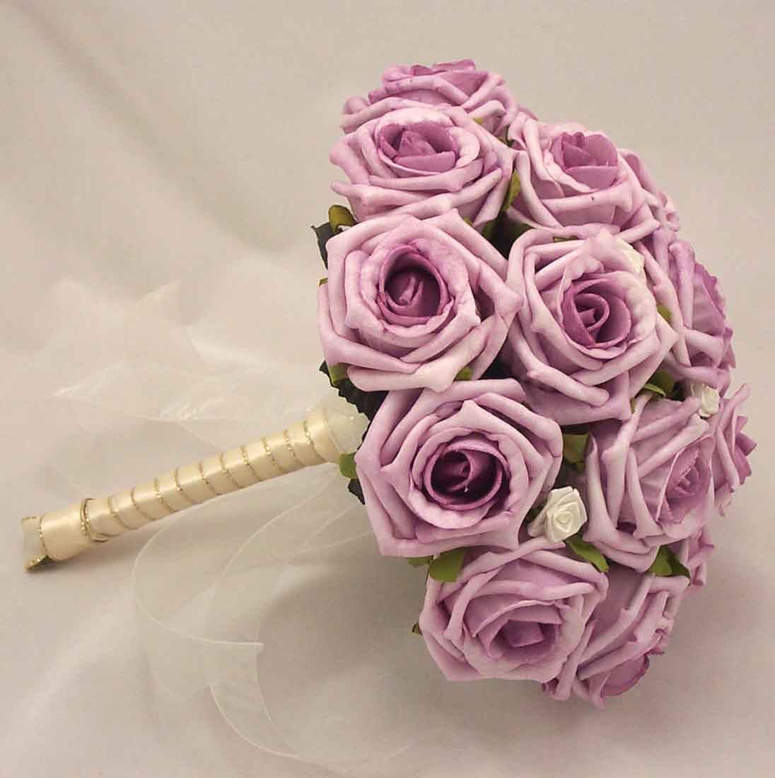 Lilac & Ivory Rose Bridal Bouquet