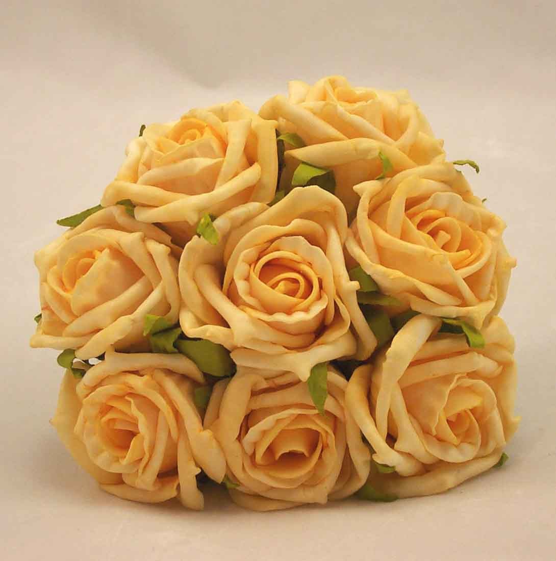 8 Gold Small Open Roses