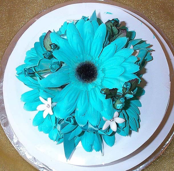 Turquoise / Aqua Gerbera Cake Topper