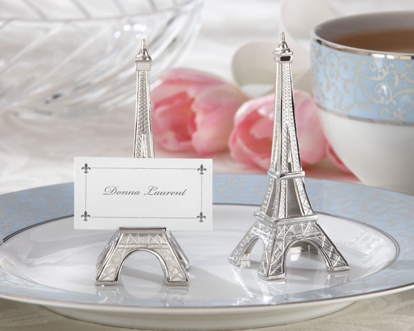 “Evening in Paris” Eiffel Tower Silver-Finish Place Card / Holder