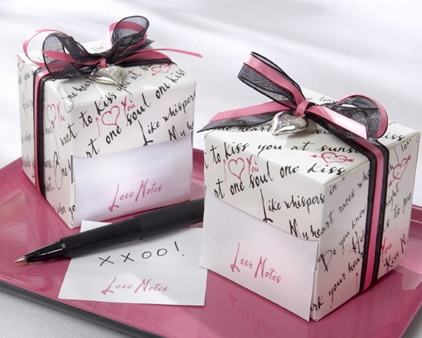 "Love Notes" Sticky Notes in Nostalgic Dispenser Gift Box with Dainty Heart Charm