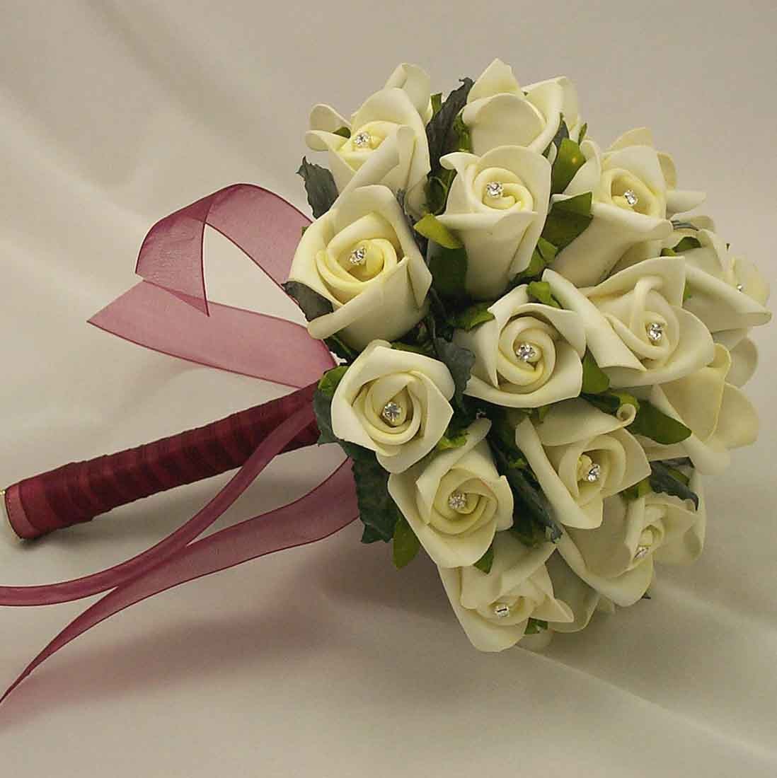 Ivory Rosebud Diamante Bridal Bouquet