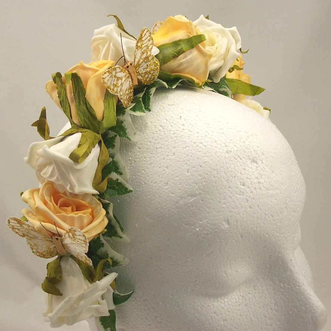 Gold & Ivory Rose Alice Hair Band