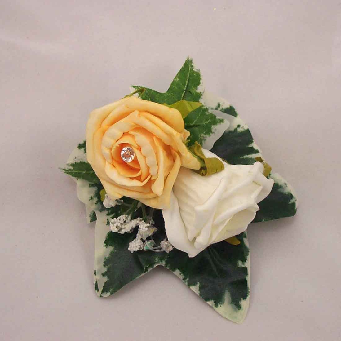 Ivory & Gold Rose Wrist Corsage