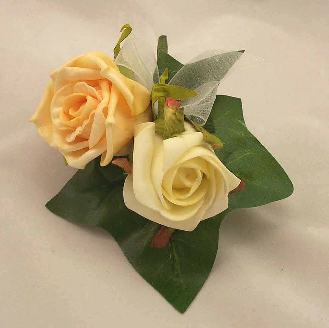 Gold & Ivory Rose Buttonhole