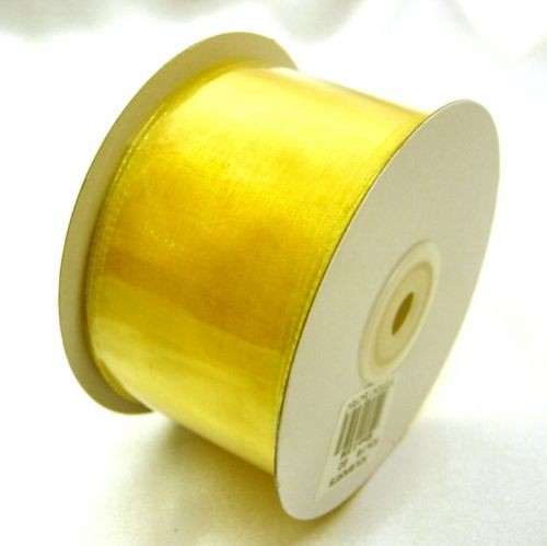 Gold Ribbon Wired Organza 50mm