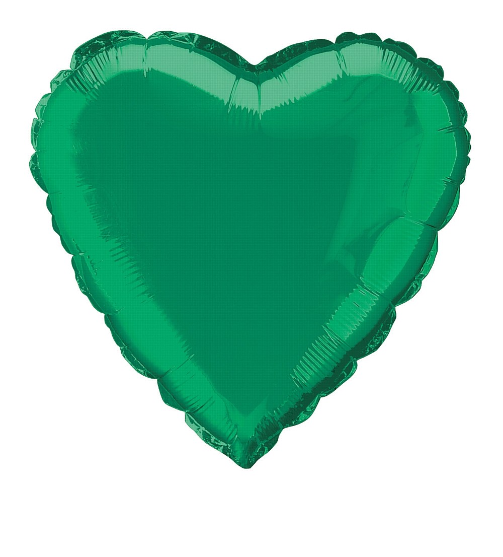 18'' Dark Green Heart Foil Balloon