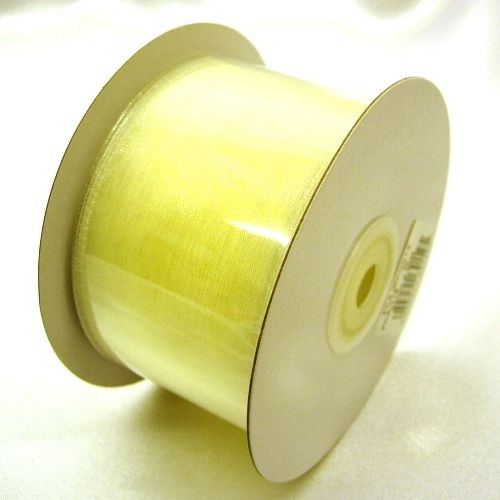 Ivory Ribbon Wired Organza 50mm