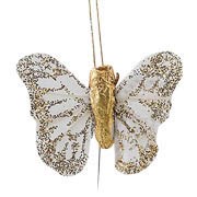 Ivory & Gold Small Feather Butterflies