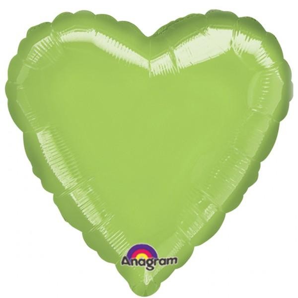 18'' Lime Green Heart Foil Balloon