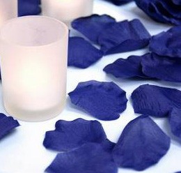 Navy Blue Silk Rose Petals