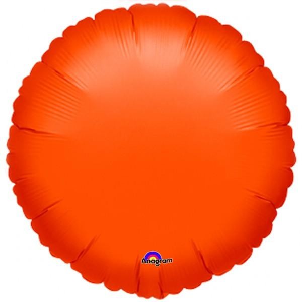 18'' Orange Round Foil Balloon