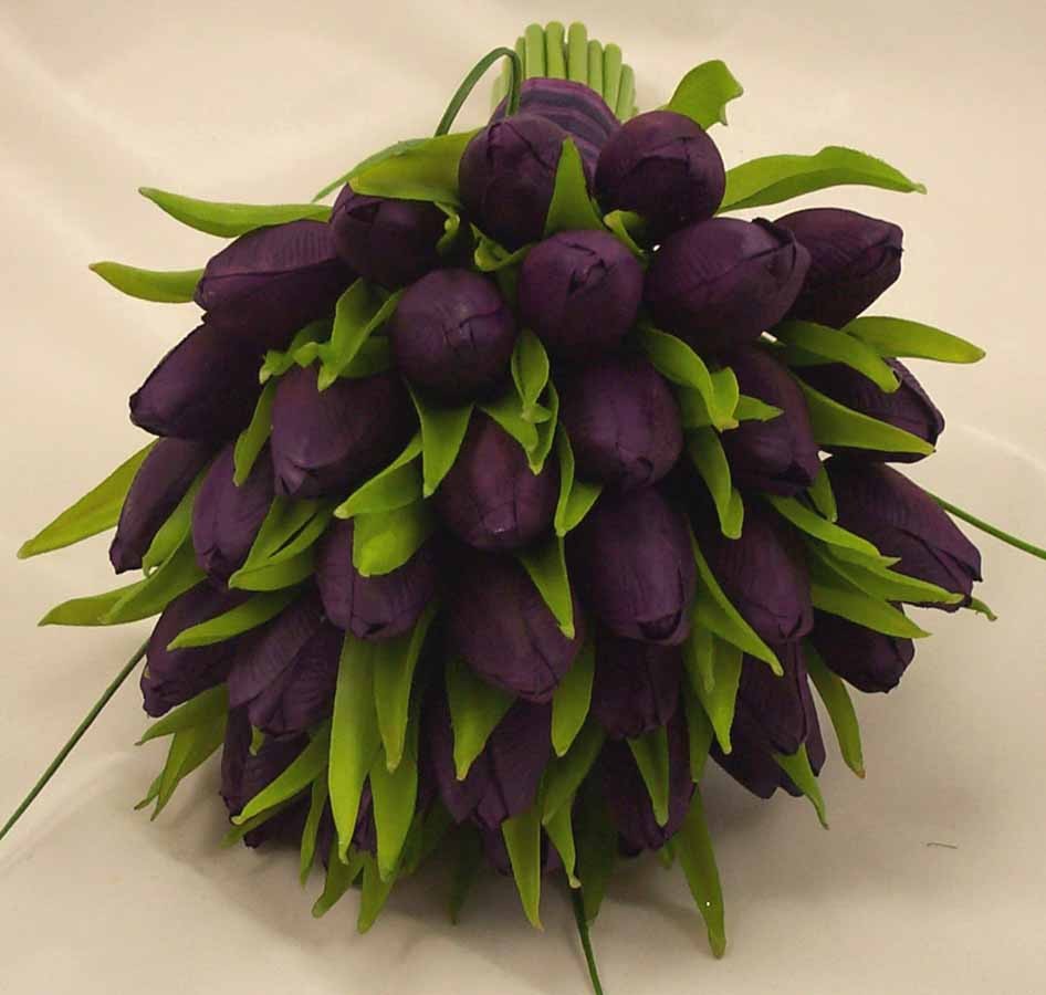 Purple Tulip Bridal Posy Bouquet