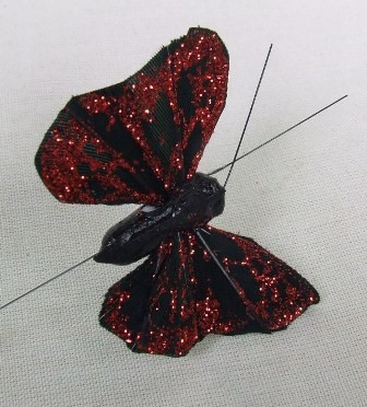 Red & Black Small Feather Butterflies