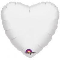 18'' White Heart Foil Balloon