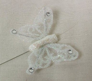 White Sheer Organza Butterflies
