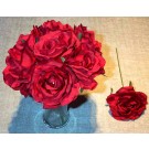 Red Luxury Silk Open Rose Sample