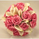 Pink Rose & Ivory Cala Lily Bridal Bouquet