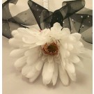 Flowergirl's White & Black Gerbera Wand