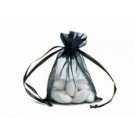 10 Black Organza Wedding Favour Bags