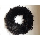 Luxury 18'' Black & Gold Feather Christmas Wreath