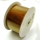 Chocolate Brown Ribbon Wired Organza 50mm