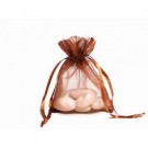 10 Chocolate Organza Wedding Favour Bags