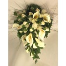 White Cala Lily & Organza Ribbon Shower Bouquet