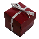 Burgundy Favour Box With Ribbon