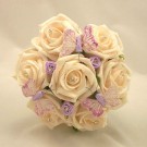 Cream Rose & Lilac Butterfly Posy