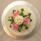 Pink & Ivory Rose Luxury Cake Topper