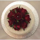 Burgundy Rose Diamante Cake Topper