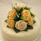 Gold & Cream Rose Luxury Cake Topper