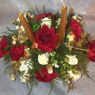 Red & Ivory Rose Table Arrangement
